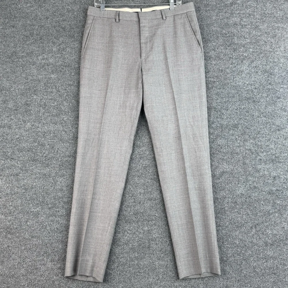 Polo Ralph Lauren Dress Pants Mens 34x32 Gray Wool Business Classy Italy Trouser